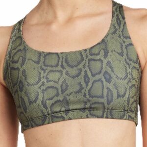 NWT Onzie Chic Snakeskin Cross Back Strappy Sports Bra